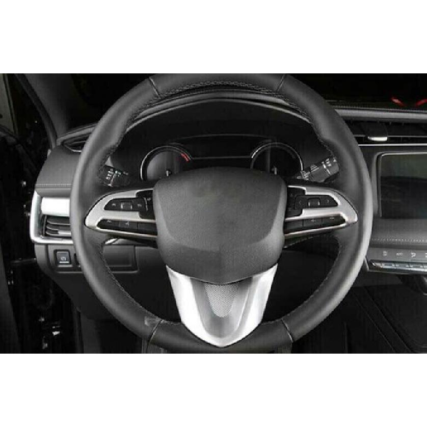 For Cadillac XT4 2019-22 Matte Silver Car Steering Wheel U Type Cover Trim 2PCS