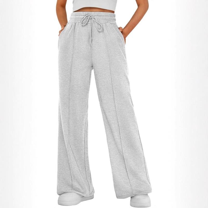 Womens High-Waisted Wide Leg Joggers Loose Fit Casual Pants With Drawstring Elastic Waist Comfortable Daily Wear