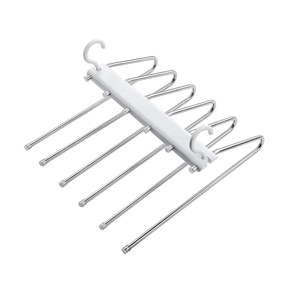 6-уровневая экономичная вешалка для брюк с отверстиями для подвешивания, многофункциональная стойка для брюк, шкаф