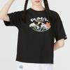 Puma Футболка женская повседневная с круглым вырезом и принтом в виде букв логотипа, черная 536730-01