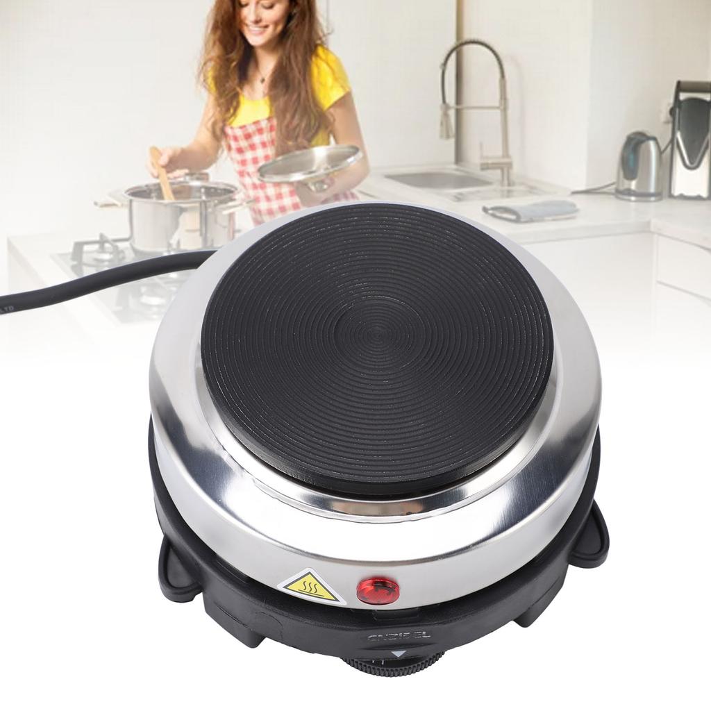 Маленькая электрическая плита 500 Вт из нержавеющей стали с 6 скоростями и регулируемой температурой, электрическая горелка для чайника