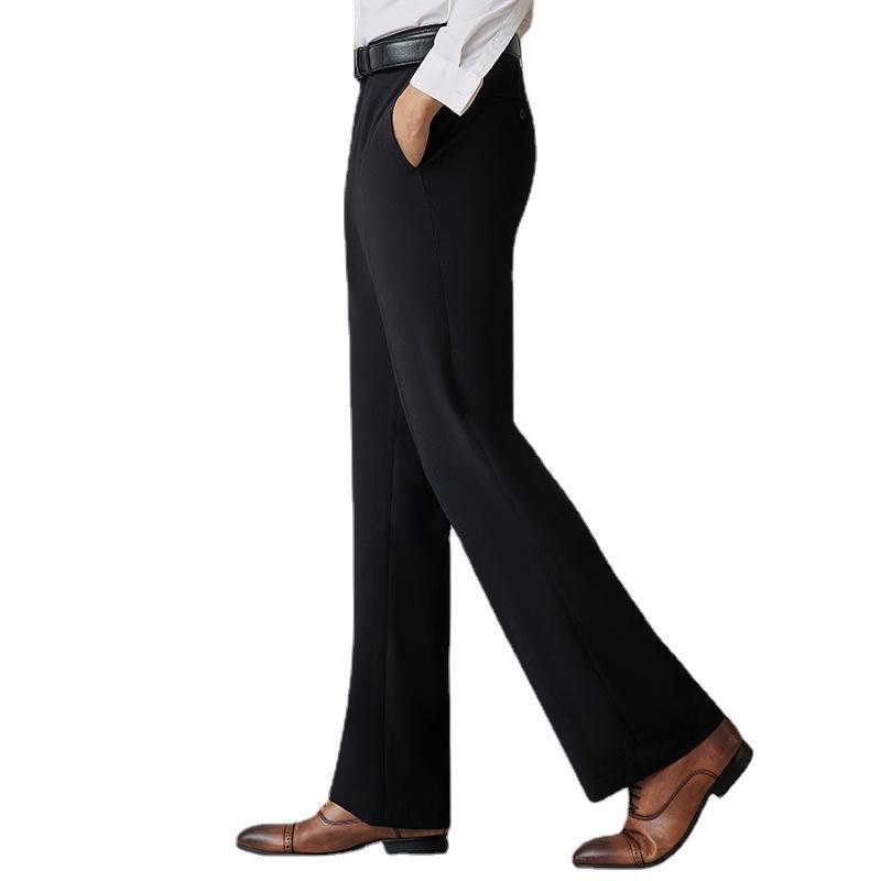Men Bell Bottom Flare Pants Slim Fit Breathable Stretch Formal Dress Trousers Vintage