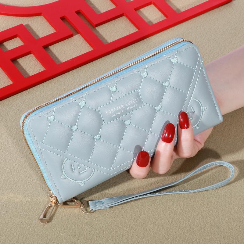 New Wallet Women's European and American Card Bag Zipper Handbag Embroidered Mobile Phone Bag