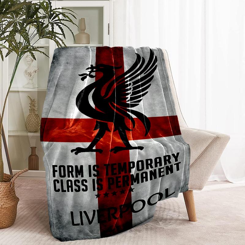 Плед Liverpool F.C. - Мягкий и Удобный, для Спальни, Путешествий, Дивана, Домашнего Декора - Подарок на День Рождения, Рождество для Друга