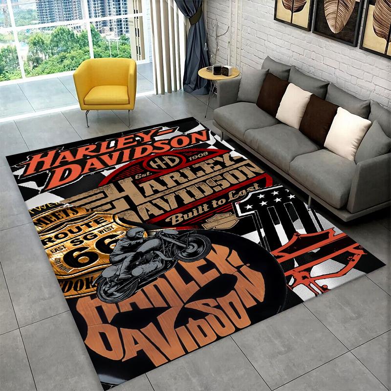 Ретро H-Harleys Racing Moto Нескользящий ковер для гостиной, спальни, игровой комнаты, мягкий коврик для пола, домашний декор, ковер для детской комнаты