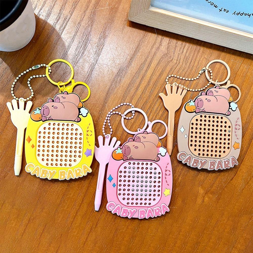 Decompression Capybara Drawing Board Keychain Hanging Schoolbag Pendant for Kids Toys