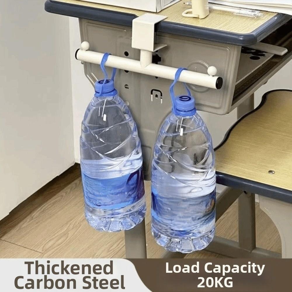 Adjustable Desk Mount Hook Carbon Steel Rounded Corner Mobile Storage Rack Clamp-on No-Drill Design Under-desk Backpack Hanger