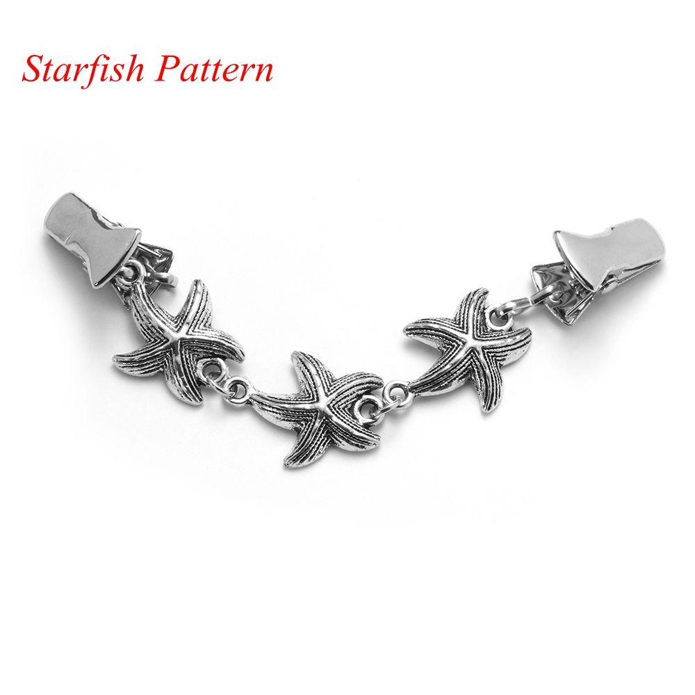 New Winter Starfish Shell Type Shawl Brooch Sweater Blouse Pin Duck Clip Clasps Cardigan Clip