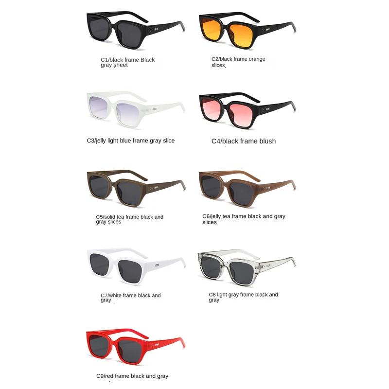 2PACK Korean Fashion Square Sunglasses UV400 Retro Trendy Street Photography Sunshade Mirrors for Women