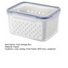 Контейнер для хранения продуктов с корзиной для слива, не содержит БФА, большая вместимость, герметичный, органайзер для овощей в холодильник
