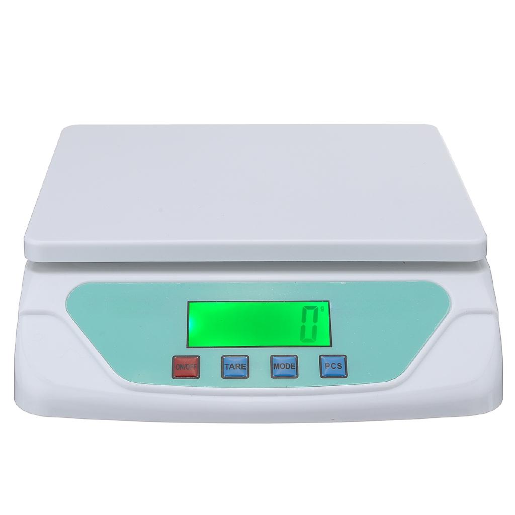 White 30kg TS500 Plastic White Electronic Scales Weighing Kitchen Scales Grams Balance LCD Display Universal for Home Electronic Balance Weight