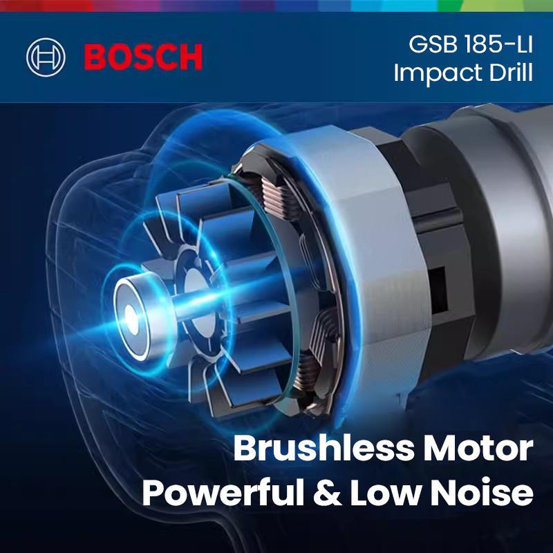 Bosch GSB 185 LI Electric Drill Профессиональная литий-ионная ударная дрель 18 В может предупреждать о низком заряде аккумулятора и неисправностях инструмента.