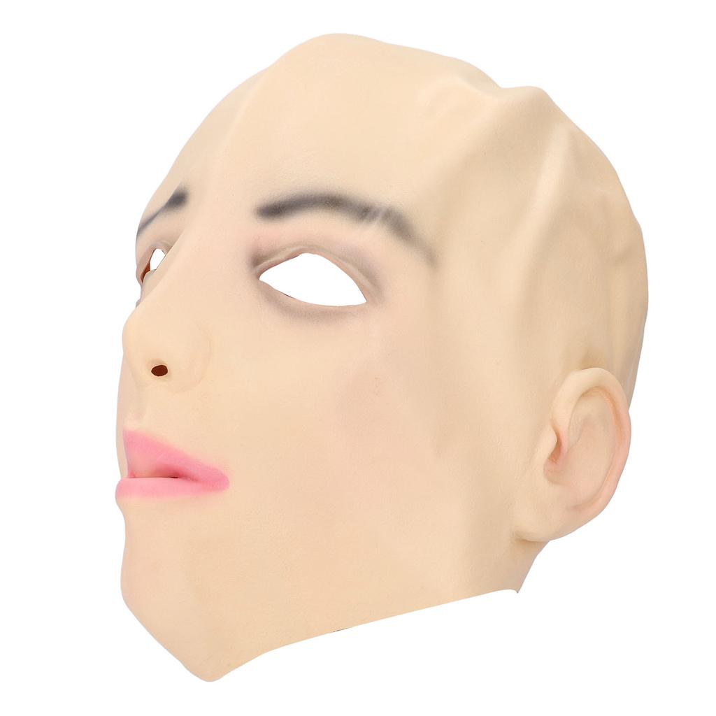 Реалистичная женская латексная маска на всю голову с отверстиями для рта и глаз, косметическая накладка, реалистичная латексная маска на голову, имитирующая человеческое лицо