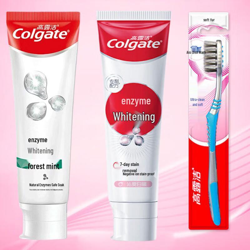 Colgate Набор: Отбеливающая зубная паста с энзимами и зубная щетка