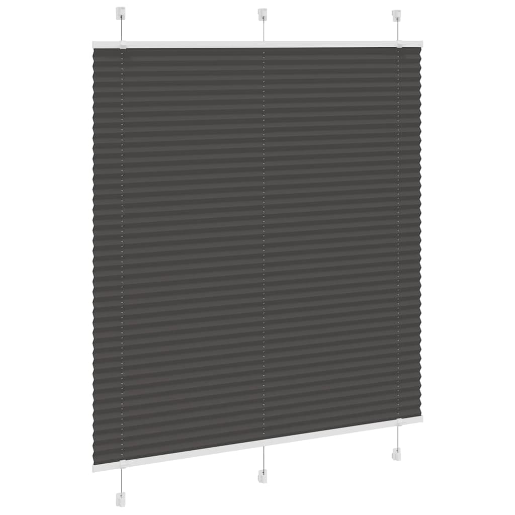 Roleta Plisowana Czarna 120X150 Cm Szerokość Tkaniny 119,4 Cm