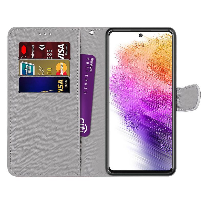 Для iPhone 15 14 13 Pro Max Samsung S23 S24 S22 Ultra A24 A25 A35 A55 A52 милый анималистичный узор PU кожаный чехол-книжка с отделениями для карт и подставкой для телефона