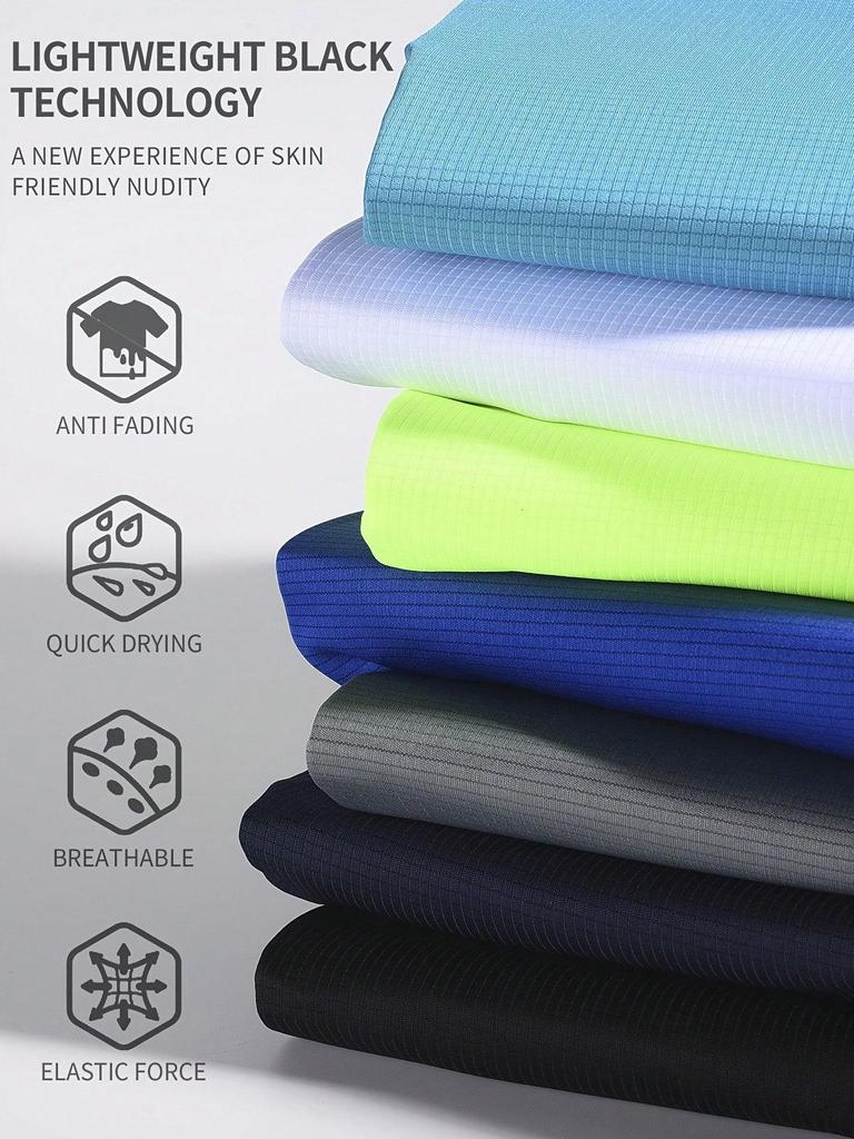 5PCS/Set Men's Casual Breathable Quick-Dry Short Sleeve Sports T-Shirts