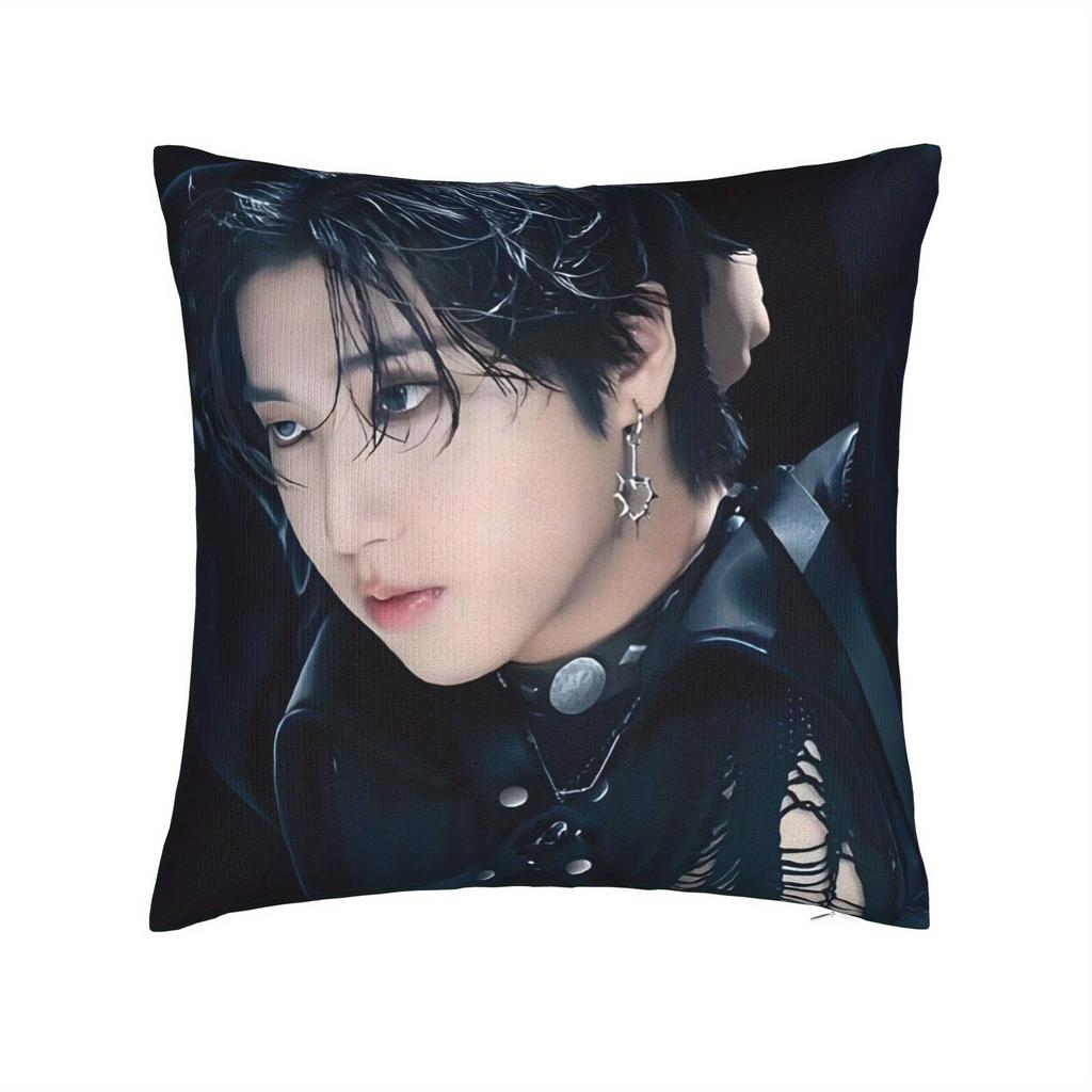 45X45Cm Pillowcase Double Sided Skz Hyunjin Portrait Print Soft Polyester Cushion Cover Decorative Throw Pillow Case For Sofa