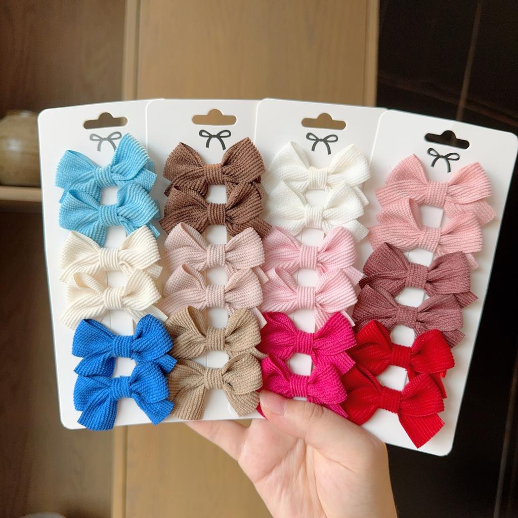 6Pcs/Set New Fashion Solid Hairpins Bows Hair Accessories Hair Clips Girls Nylon Hairpins Children Cute Barrettes Gift