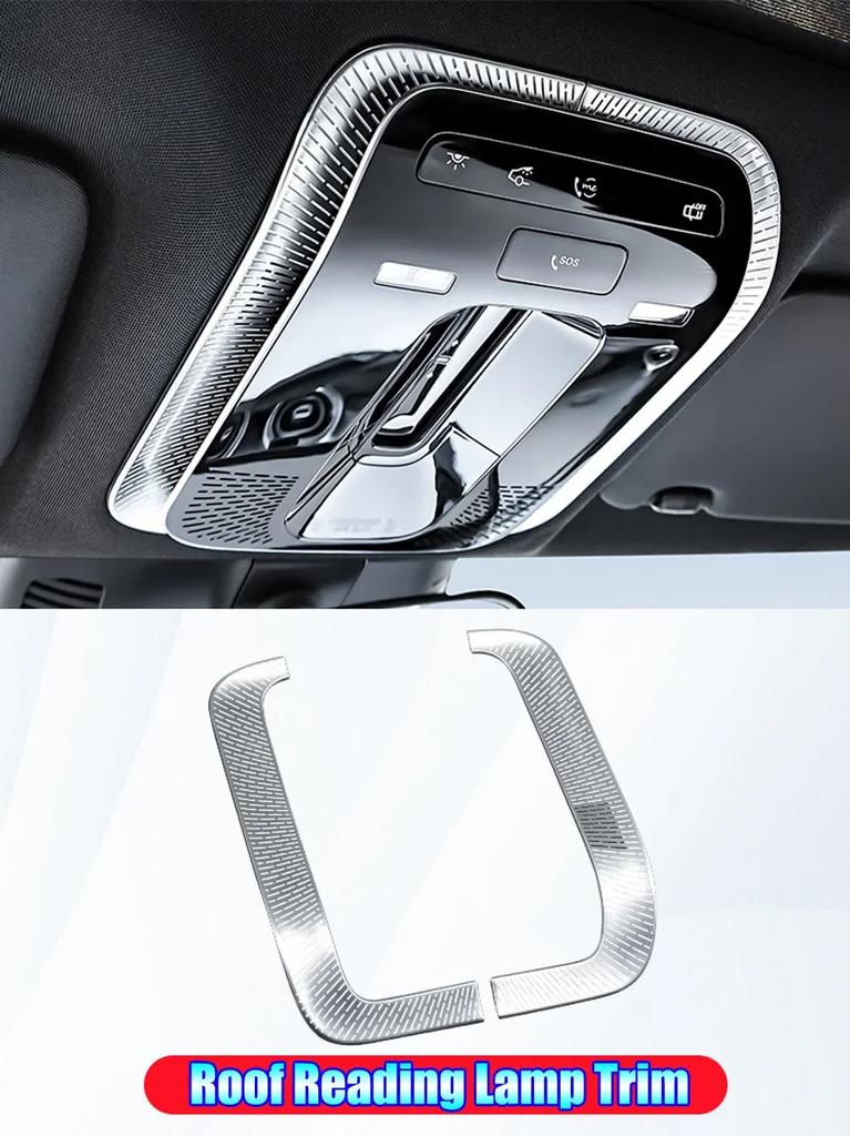 For Mercedes Benz C GLC EQE Class AMG W206 X254 W254 V295 2025-2025 Stainless Steel Car Accessories Roof Reading Lamp Trim Cover