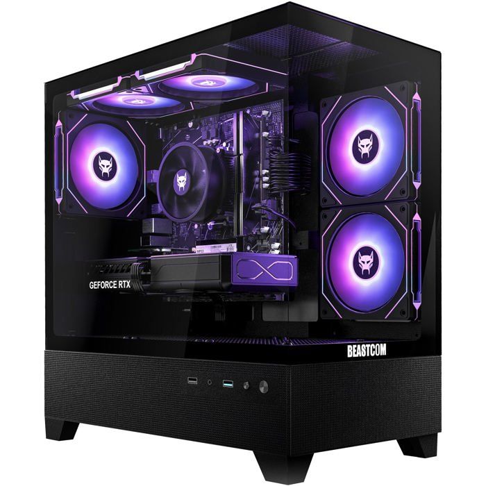 BEASTCOM Q5 Pro Gaming, PC Gamer, AMD Ryzen 7 5700X, NVIDIA RTX 5060, 16 Go RAM, 1 To NVMe, WiFi, Win11