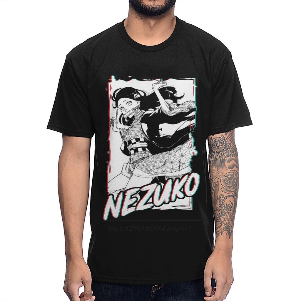 Demon Slayer Kimetsu no Yaiba T Shirt Vaporwave Kamado Nezuko Graphic Print Soft Cotton Tshirt Guys Punk Designer Streetwear