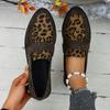 Модные женские туфли-лодочки Весна Осень Модные повседневные туфли на среднем каблуке с острым носком с леопардовым принтом Женская удобная обувь слипоны для женщин