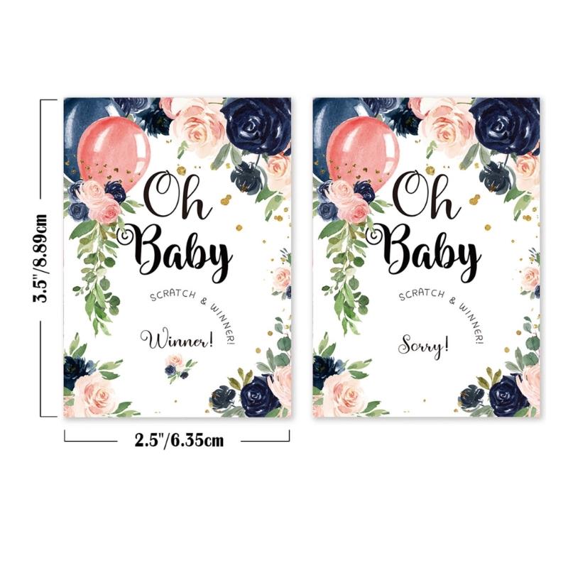 Карточки для розыгрыша на Baby Shower, Набор из 24 карточек-скретч, 3 победителя, 21 проигравший