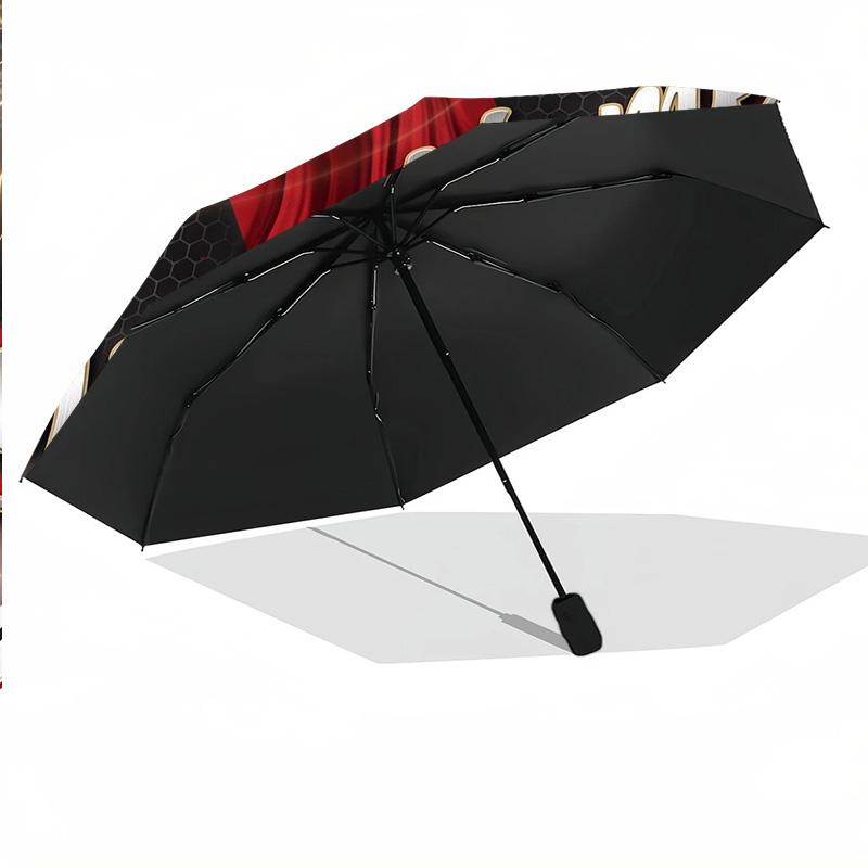 8 Rib Auto Folding Umbrella Bournemouth Football Print Custom Name Text Portable Rain Gear
