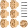6/12pcs Rattan Cabinet Knob Handle Drawer Hand Pulls Replacement Furniture Door Cupboard Kitchen Bathroom Hardware Accessories