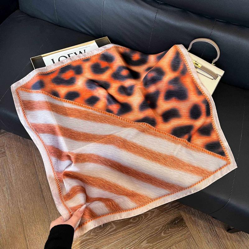 New Korean version of versatile printed decorative silk scarf, Chinese style temperament, elegant streamer, hair tie, bag, small scarf