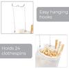 Smart Design Clothespin Bag Holder w/Hanging Hook - Non-Woven Material - for Outdoor Clothesline Cord, Clothes, Arts, Crafts - Home Organization (13