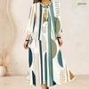 Женский двухкомпонентный комплект платьев большого размера с абстрактным принтом: кардиган с рукавом три четверти и длинное платье без рукавов