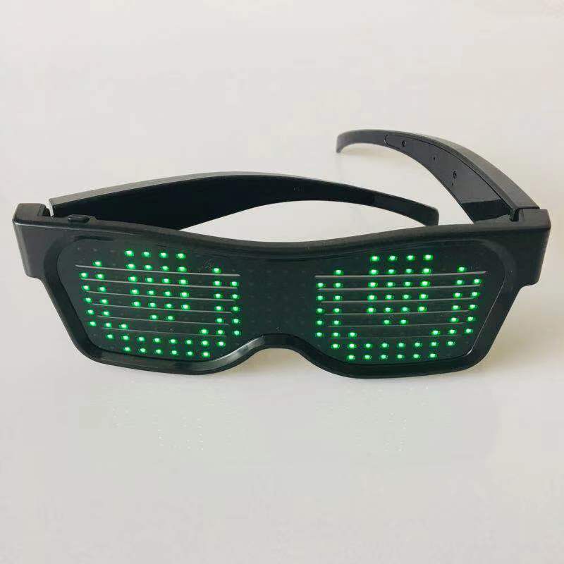 Светодиодные волшебные USB-зарядные очки DIY App Control Bluetooth светящиеся очки для вечеринок