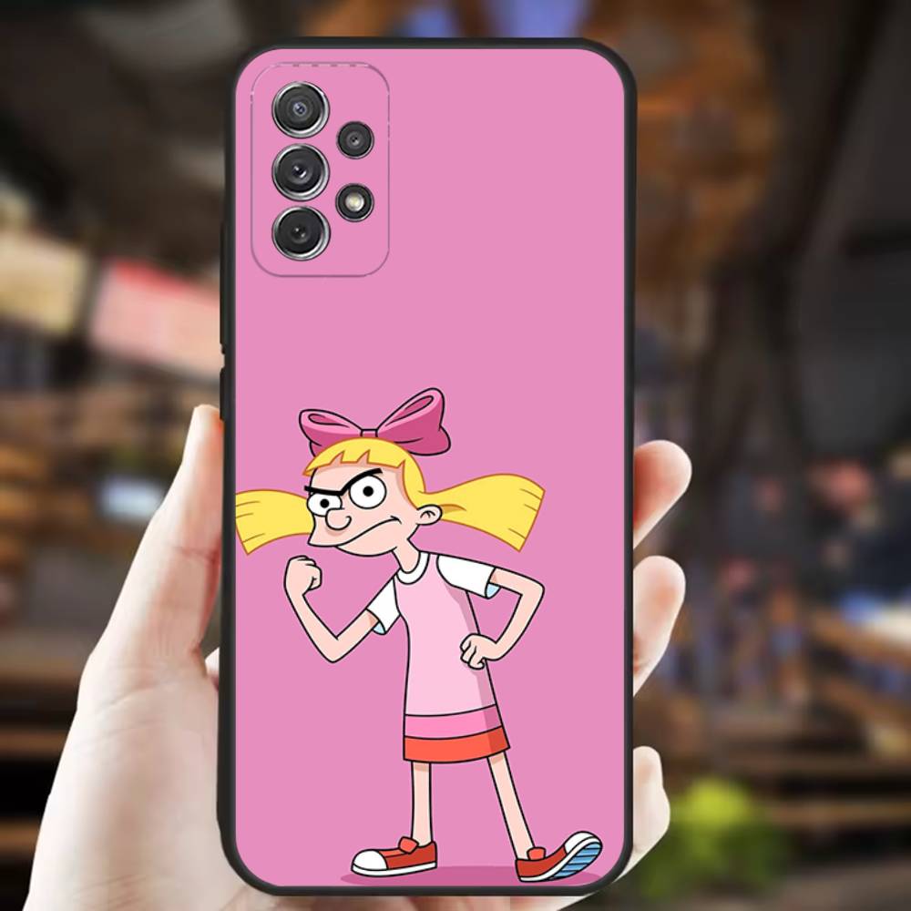 Чехол для телефона Hey Arnold Helga для Samsung S25, S24, S21, S22, S23, S30, Ultra, S20, Plus, Fe, Lite, Note, 10, 9, 5G Черный