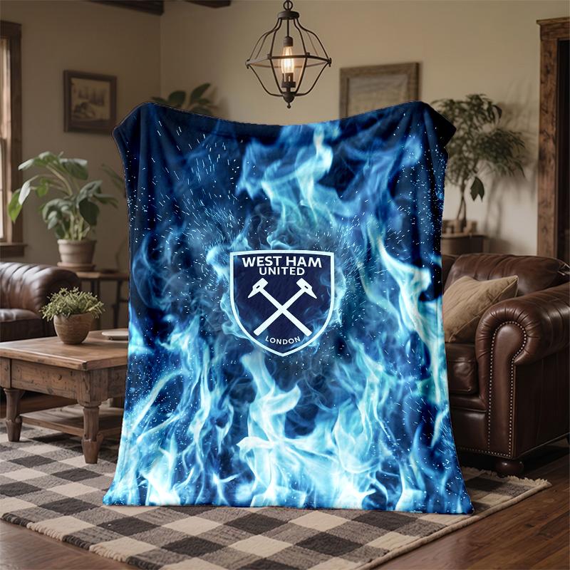 West Ham United Football Print Flannel Blanket Soft Warm Sofa Bed Throw Blanket For Home Office Bedroom