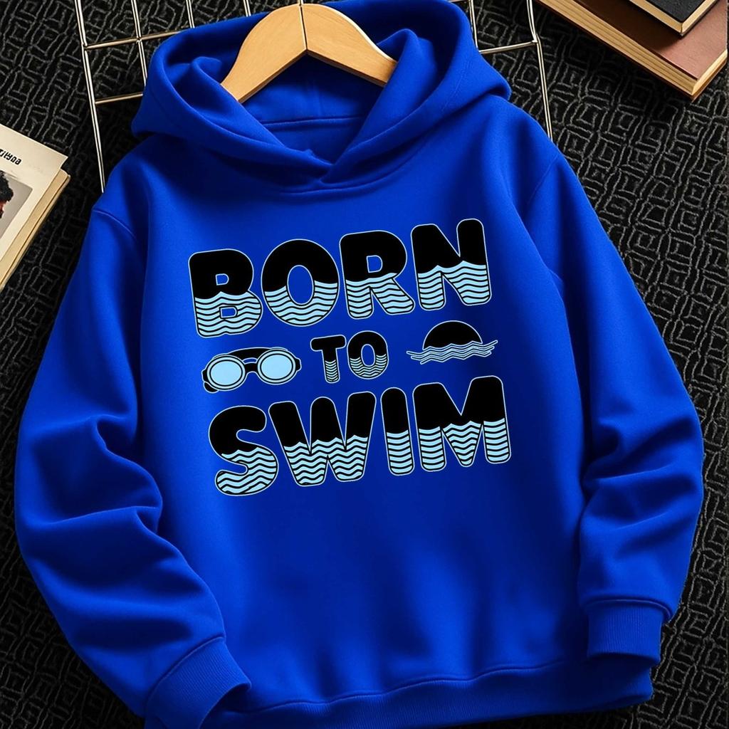 Autumn/Winter Fashionable Casual Hooded Sweatshirt for BoysPrinted StyleOutdoor Sports and Casual WearFleece LinedChristmas Gift