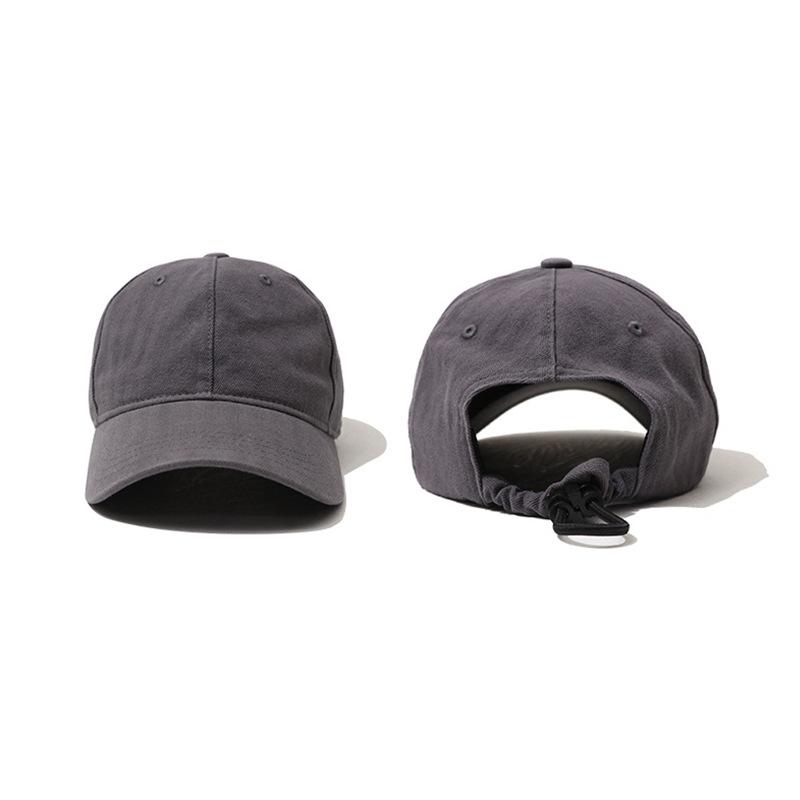 Elastic Adjustment Drawstring Cap Short Brim Hat Men's Thin Retro Solid Color Baseball Cap Women's Tide Summer