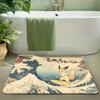 Pokemon Snorlax Pikachu and Starters Autumn Forest Print Doormat Anti-slip Absorbent Floor Mat for Home Entrance Bedroom Living