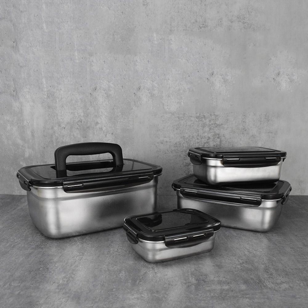 Контейнер для консервации из нержавеющей стали с герметичной крышкой, большой емкости, для сохранения свежести, контейнер для солений, пикник