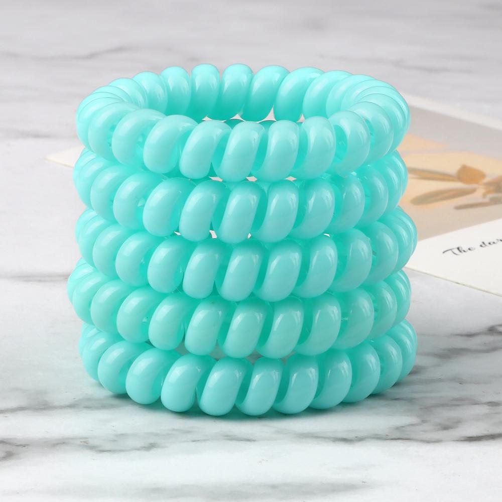 5 шт./набор Эластичные конфетные цвета Телефонный провод Простые женские резинки для волос Веревка для волос для детей Девочек Скранчи Повязка на голову Жевательная резинка Подарки