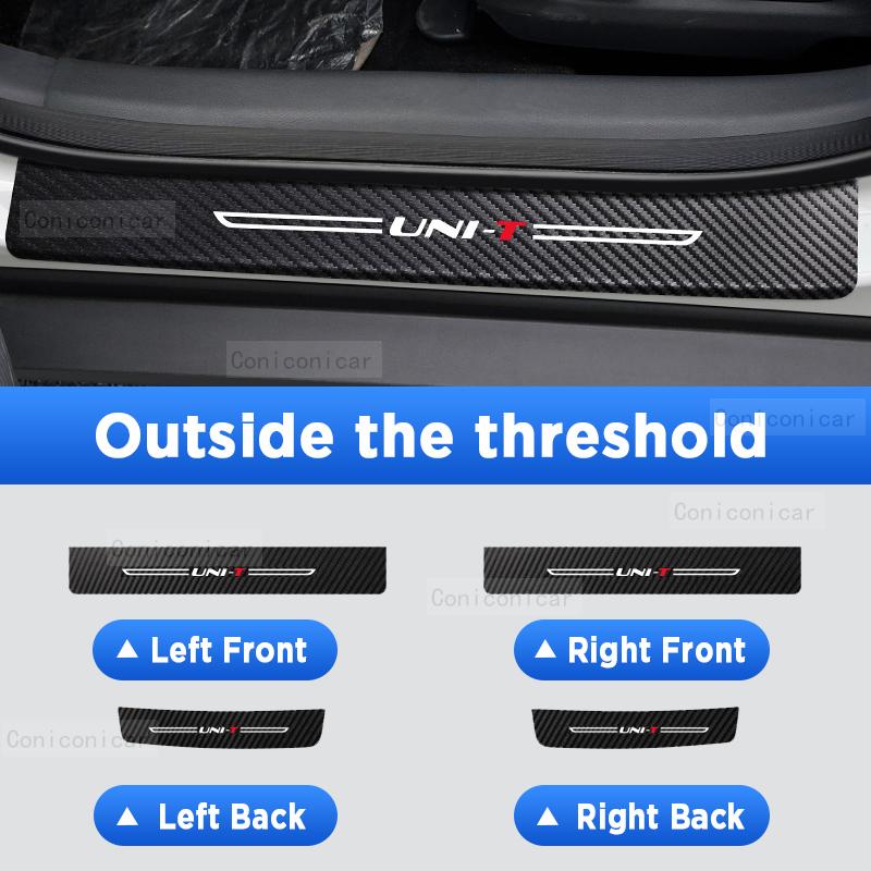 Для Changan UNI-T UNI T, защита задней двери, педаль на порог, углеродное волокно, текстура, аксессуары, кожа, искусственная кожа, Стайлинг, автомобильная наклейка