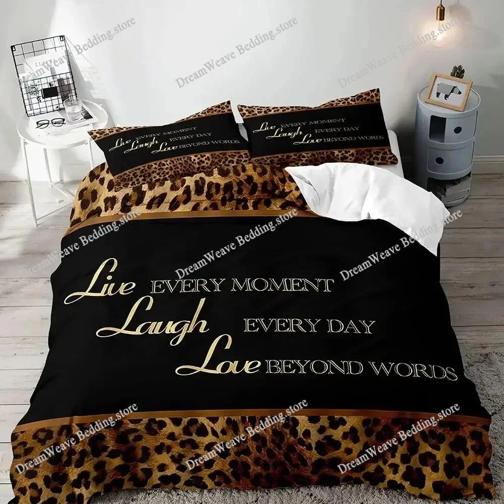 Leopard Duvet Cover Queen Bedding Sets, Black Luxury Comforter Quilt Cover,Fashion Cheetah Print Gifts for Men Women Luxury Gift