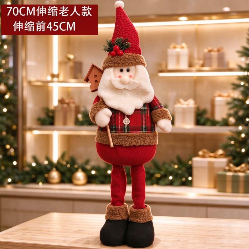 Christmas Decorative Plush Dolls Set Santa Snowman Reindeer Home Window Display Holiday Party Ornament