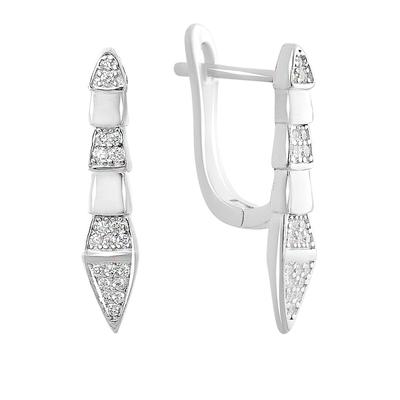 Серебряные серьги с фианитами (2160762)