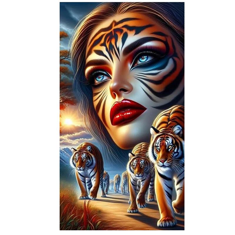 Flower Woman 5d Landscape Abstract Diy Diamond Painting Full Square Round Dark Princess Diamond Mosaic Jewelry Cross Stitch