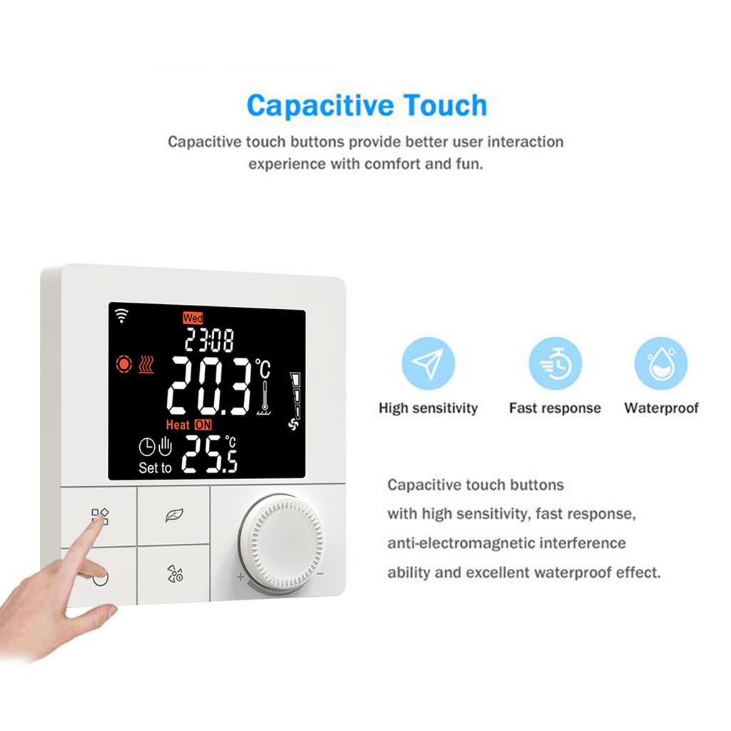 WIFI Electric Underfloor Heating 16A Thermostat with Application & Voice Control 2.8 Inch LCD Display Intelligent Programmable Thermostat