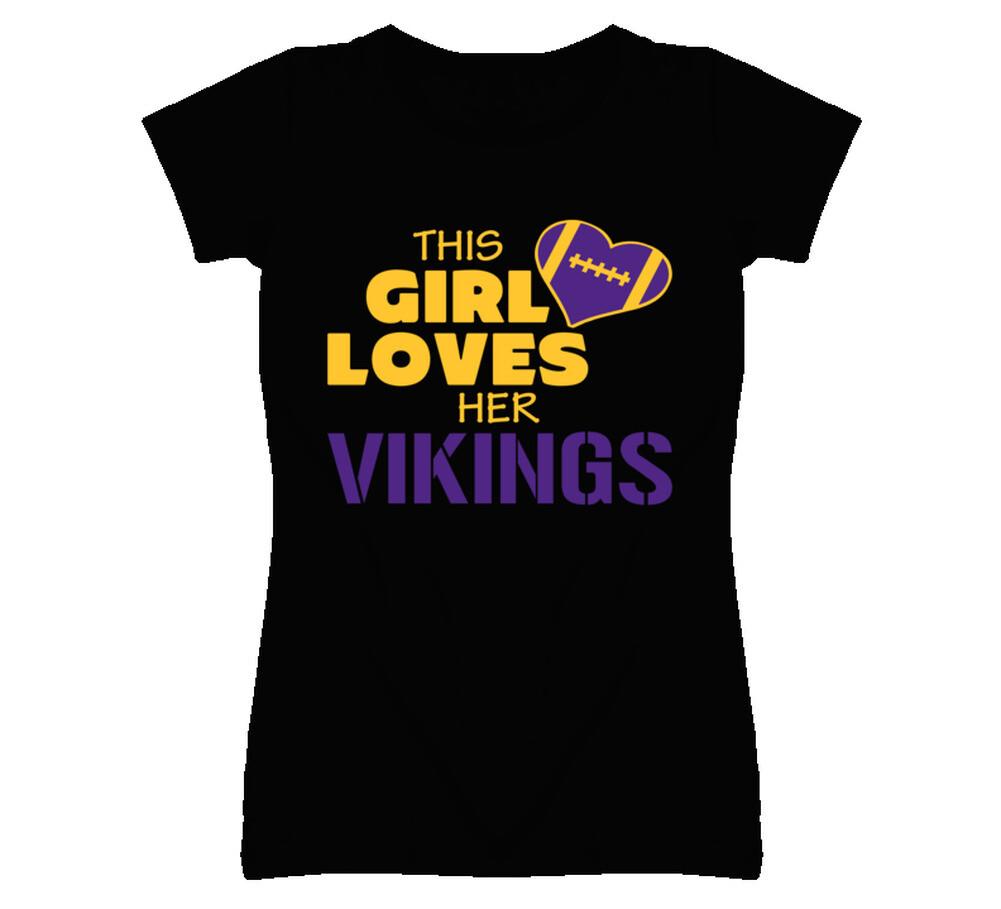 This Girl Loves Her Vikings Football T Shirt Mens Womens Tees Top - Minnesota Vikings Team Colors