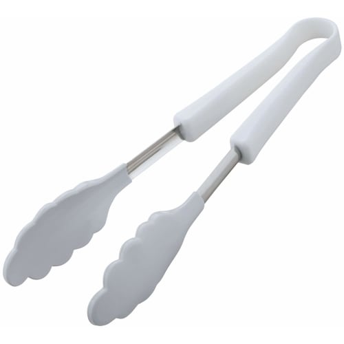 Shimomura Kihan Silicone Tongs, Made in Japan, Won't Scratch Frying Pans, Dishwasher Safe, Suitable for Deep Frying, Easy Grip, Heat-Resistant, White,