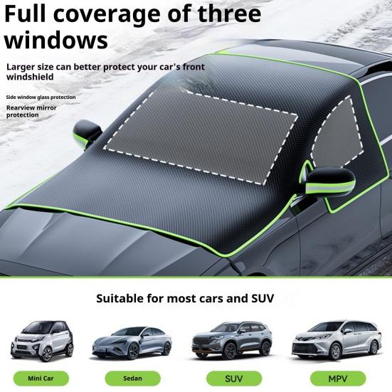 Магнитный чехол на лобовое стекло автомобиля, 4-слойный чехол для лобового стекла, защита от снега, льда, солнца и мороза для большинства автомобилей, внедорожников, грузовиков